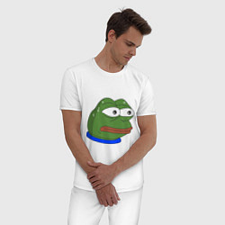 Пижама хлопковая мужская Pepe MonkaS, цвет: белый — фото 2