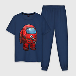 Пижама хлопковая мужская AMONG US - Реалистичный, цвет: тёмно-синий