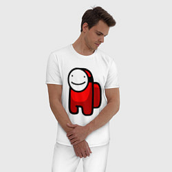 Пижама хлопковая мужская AMONG US - Я НЕ ИМПОСТОР, цвет: белый — фото 2