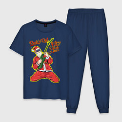 Пижама хлопковая мужская Санта Рокер, цвет: тёмно-синий
