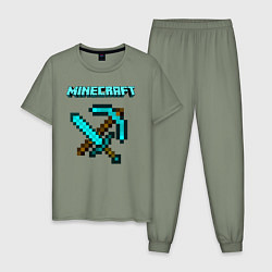 Пижама хлопковая мужская Minecraft, цвет: авокадо