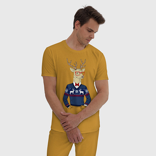 Мужская пижама Hipster Deer / Горчичный – фото 3