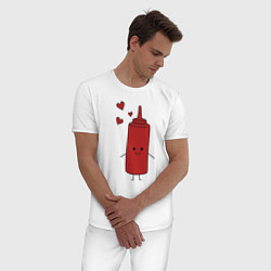 Пижама хлопковая мужская Кетчуп, цвет: белый — фото 2