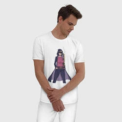 Пижама хлопковая мужская Девушка ДжоДжо, цвет: белый — фото 2