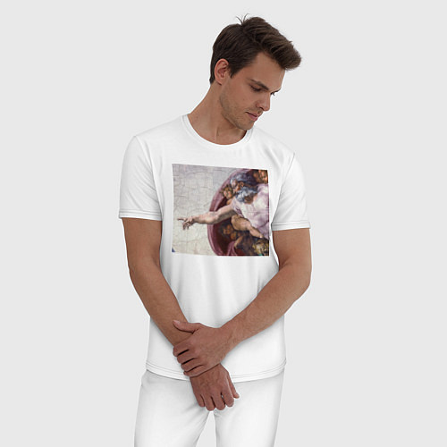 Мужская пижама Искусство / Белый – фото 3