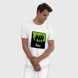 Пижама хлопковая мужская Ливерпульская четверка Beatles, цвет: белый — фото 2