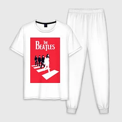 Пижама хлопковая мужская The Beatles, цвет: белый