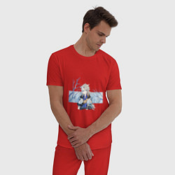 Пижама хлопковая мужская Альбедо, цвет: красный — фото 2