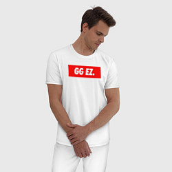 Пижама хлопковая мужская GG EZ, цвет: белый — фото 2