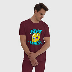 Пижама хлопковая мужская Easy Peasy Lemon Squeezy, цвет: меланж-бордовый — фото 2