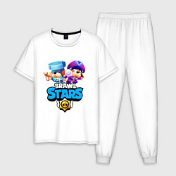 Пижама хлопковая мужская Генерал Гавс - Brawl Stars, цвет: белый