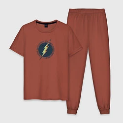 Пижама хлопковая мужская Flash, цвет: кирпичный