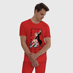 Пижама хлопковая мужская Моя геройская академия, цвет: красный — фото 2