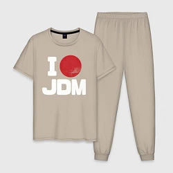 Пижама хлопковая мужская JDM, цвет: миндальный