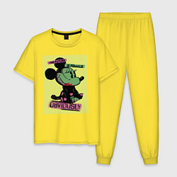 Пижама хлопковая мужская Minnie Mouse Feminist, цвет: желтый