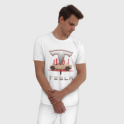 Пижама хлопковая мужская TESLA CYBERTRUCK ТЕСЛА Z, цвет: белый — фото 2