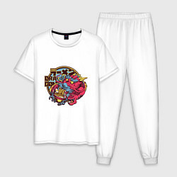 Пижама хлопковая мужская Dragon Ramen Anime Style, цвет: белый