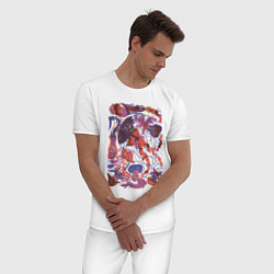 Пижама хлопковая мужская Медузы, цвет: белый — фото 2