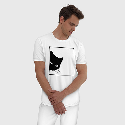 Мужская пижама BLACK CAT ЧЕРНАЯ КОШКА / Белый – фото 3
