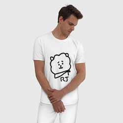 Пижама хлопковая мужская RJ BTS, цвет: белый — фото 2