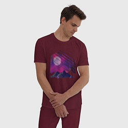 Пижама хлопковая мужская Mountain Galaxy, цвет: меланж-бордовый — фото 2