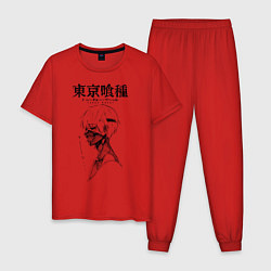 Пижама хлопковая мужская Токийский гуль Кен Канеки, цвет: красный