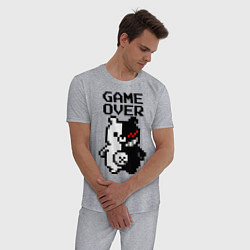 Пижама хлопковая мужская MONOKUMA GAME OVER, цвет: меланж — фото 2