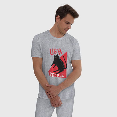 Мужская пижама Тьфу Люди Black Cat / Меланж – фото 3