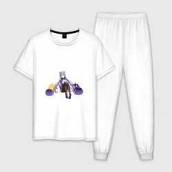 Пижама хлопковая мужская Окружённая Кэ Цин, цвет: белый