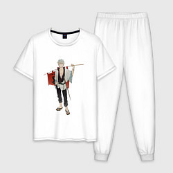 Пижама хлопковая мужская Gintama Gintoki, цвет: белый