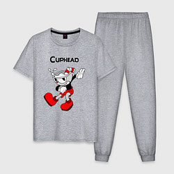 Пижама хлопковая мужская CupheadКапхед, цвет: меланж