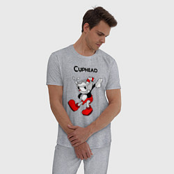 Пижама хлопковая мужская CupheadКапхед, цвет: меланж — фото 2