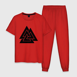 Пижама хлопковая мужская Валькнут Valknut Z, цвет: красный