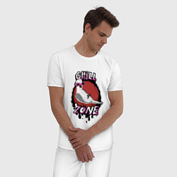 Пижама хлопковая мужская CHILL ZONE Meme, цвет: белый — фото 2