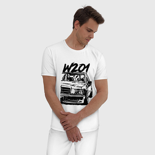 Мужская пижама MERCEDES BENZ 190 W201 / Белый – фото 3