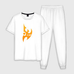 Пижама хлопковая мужская Protoss logo Orange, цвет: белый