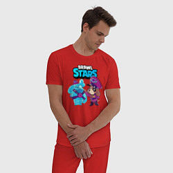 Пижама хлопковая мужская Сквик Squeak и Генерал Гавс, цвет: красный — фото 2