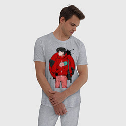 Пижама хлопковая мужская Акира, цвет: меланж — фото 2