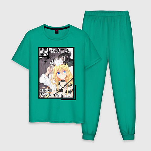 Мужская пижама Ангел кровопролития / Зеленый – фото 1