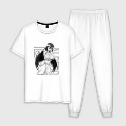 Пижама хлопковая мужская Альбедо Оверлорд, цвет: белый