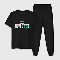 Пижама хлопковая мужская PUBG NEW STATE ПАБГ, цвет: черный