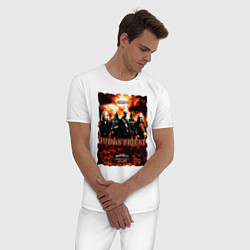 Пижама хлопковая мужская Judas Priest Хард-Рок, цвет: белый — фото 2