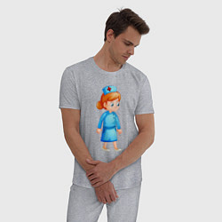 Пижама хлопковая мужская Медсестра Medic Z, цвет: меланж — фото 2