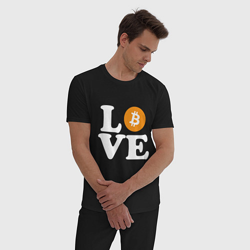 Мужская пижама LOVE BITCOIN БИТКОИН БИТОК / Черный – фото 3