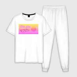 Пижама хлопковая мужская Закатный Vice City, цвет: белый
