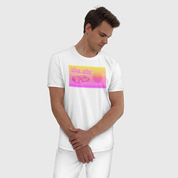 Пижама хлопковая мужская Закатный Vice City, цвет: белый — фото 2