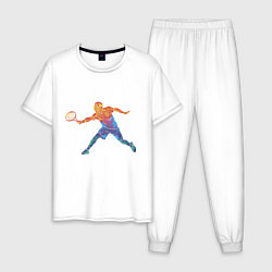 Пижама хлопковая мужская Tennis player - man, цвет: белый