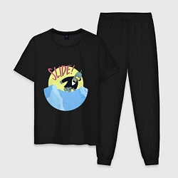 Пижама хлопковая мужская Slide Bender, цвет: черный