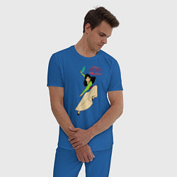Пижама хлопковая мужская Мулан, цвет: синий — фото 2