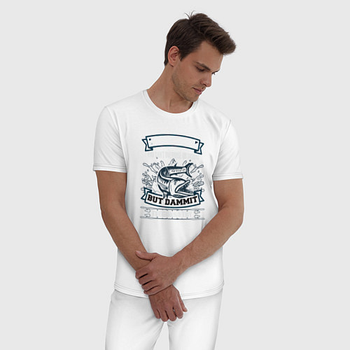 Мужская пижама Рыбалка на щуку / Белый – фото 3